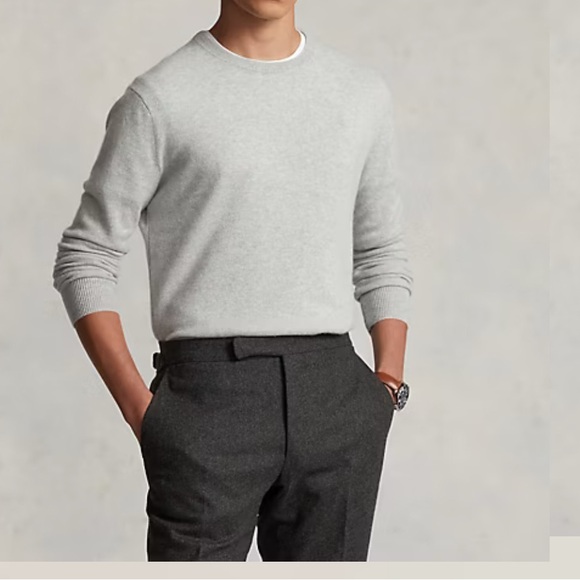 Polo by Ralph Lauren Men's CASHMERE Grey Sweater - Picture 7 of 7